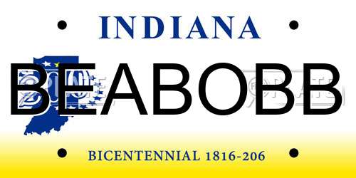 BEABOBB Indiana License Plate