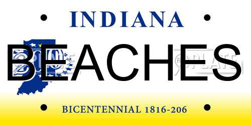 BEACHES Indiana License Plate