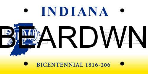 BEARDWN Indiana License Plate