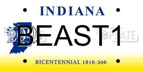 BEAST1 Indiana License Plate