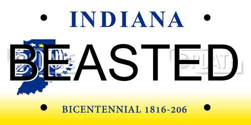 BEASTED Indiana License Plate