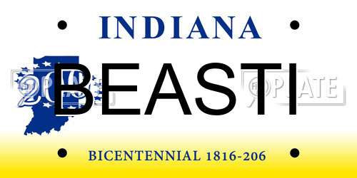BEASTI Indiana License Plate