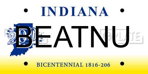 BEATNU Indiana License Plate