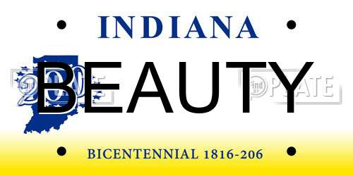BEAUTY Indiana License Plate