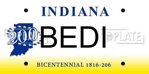 BEDI Indiana License Plate