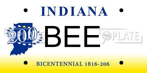 BEE Indiana License Plate