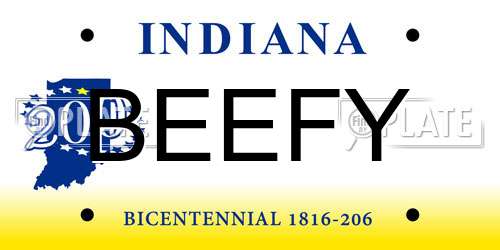 BEEFY Indiana License Plate