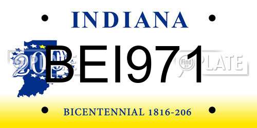 BEI971 Indiana License Plate