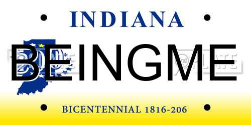BEINGME Indiana License Plate