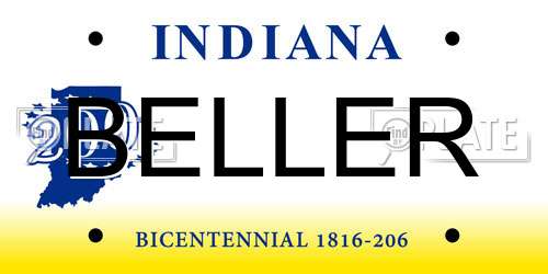 BELLER Indiana License Plate
