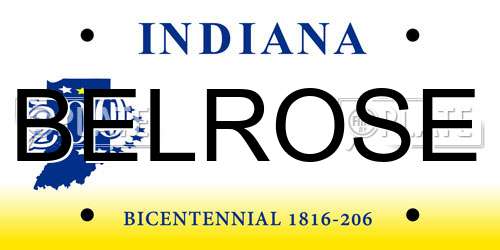 BELROSE Indiana License Plate