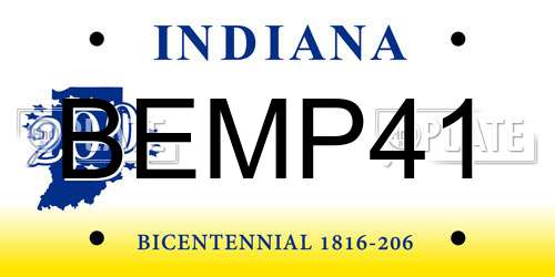 BEMP41 Indiana License Plate