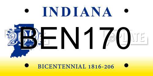 BEN170 Indiana License Plate