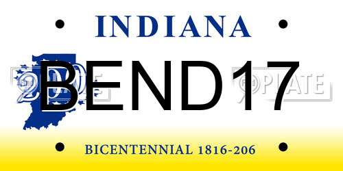 BEND17 Indiana License Plate