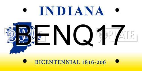 BENQ17 Indiana License Plate