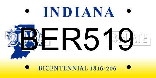 BER519 Indiana License Plate