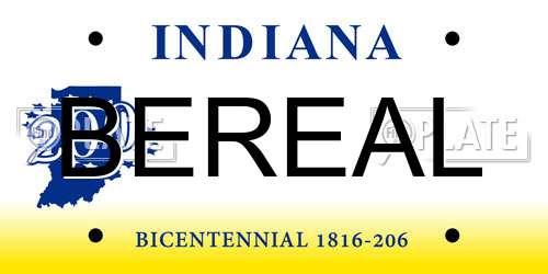 BEREAL Indiana License Plate
