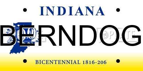BERNDOG Indiana License Plate