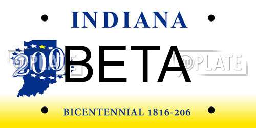 BETA Indiana License Plate