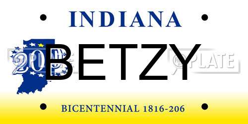 BETZY Indiana License Plate
