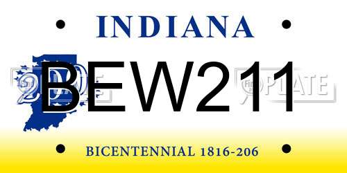 BEW211 Indiana License Plate