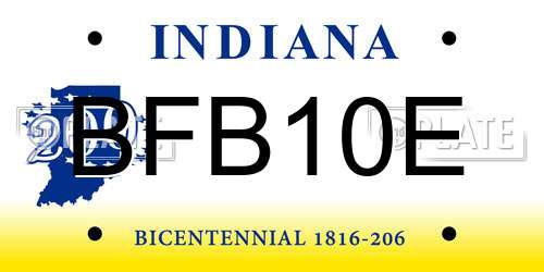 BFB10E Indiana License Plate