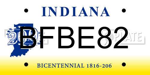 BFBE82 Indiana License Plate