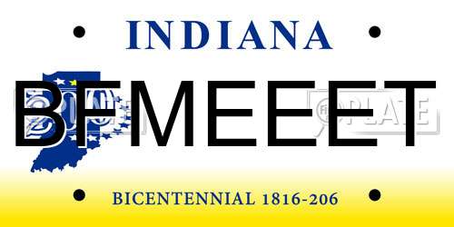 BFMEEET Indiana License Plate