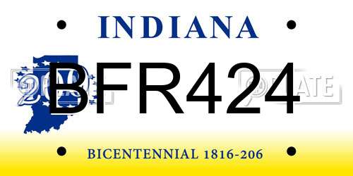 BFR424 Indiana License Plate