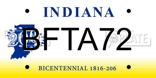 BFTA72 Indiana License Plate