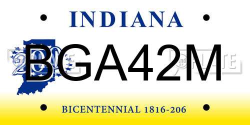 BGA42M Indiana License Plate