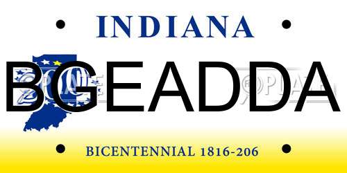 BGEADDA Indiana License Plate