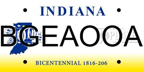 BGEAOOA Indiana License Plate