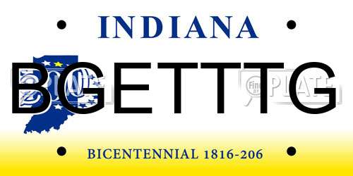 BGETTTG Indiana License Plate