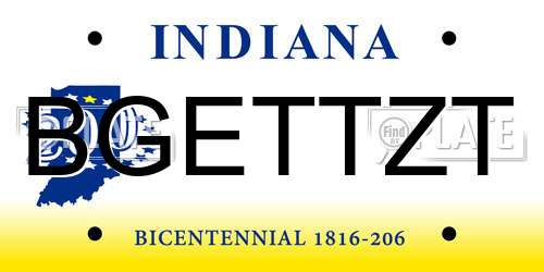BGETTZT Indiana License Plate