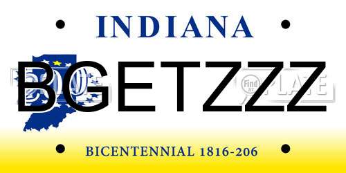BGETZZZ Indiana License Plate