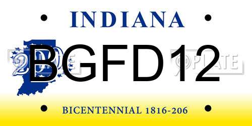 BGFD12 Indiana License Plate