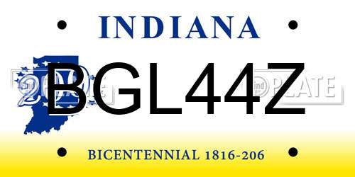 BGL44Z Indiana License Plate