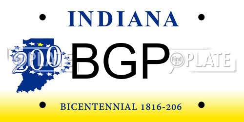 BGP Indiana License Plate