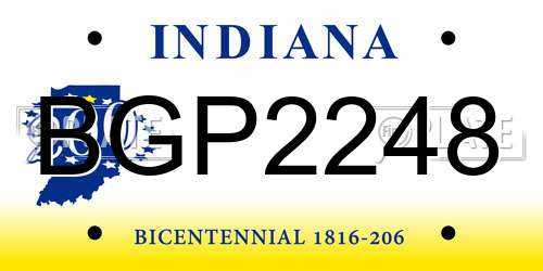 BGP2248 Indiana License Plate