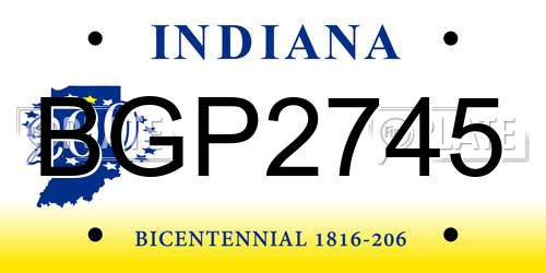 BGP2745 Indiana License Plate