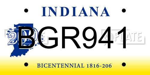 BGR941 Indiana License Plate