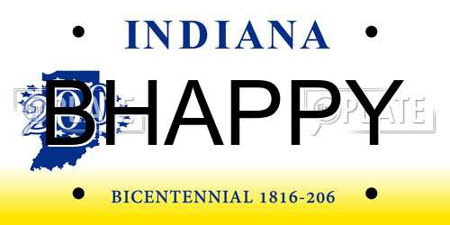 BHAPPY Indiana License Plate