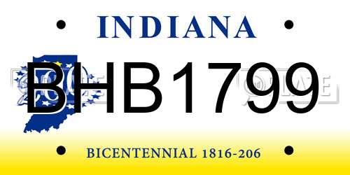 BHB1799 Indiana License Plate