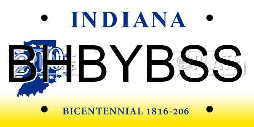 BHBYBSS Indiana License Plate