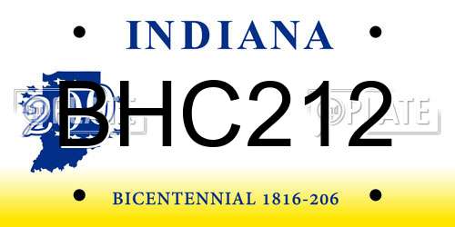 BHC212 Indiana License Plate