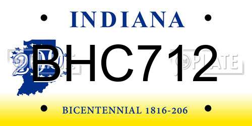 BHC712 Indiana License Plate