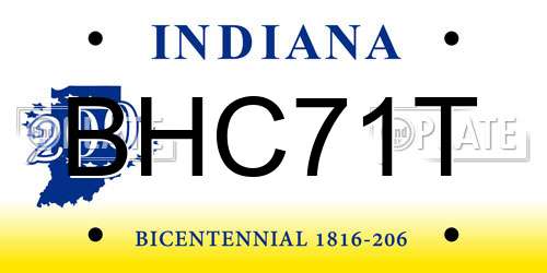 BHC71T Indiana License Plate