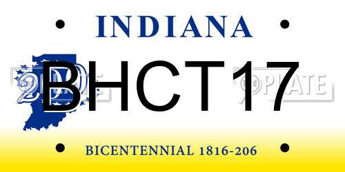BHCT17 Indiana License Plate