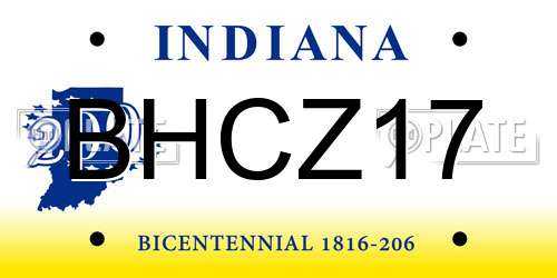 BHCZ17 Indiana License Plate